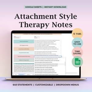 Attachment Theory Progress Note Builder Spreadsheet Therapist Template Google Sheets 500 Statements Anxious Avoidant Disorganized Secure