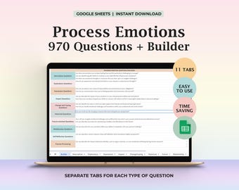 Therapy Process Emotion Questions Worksheet Relationship Counseling Tool Psychotherapist Resource Coping Skills Trauma Processing Support