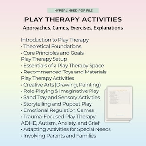 Play Therapy Activities, Therapeutic Play, Playtime Therapy, Play Based Therapy, Play Therapy Techniques, Children, Teens Therapy, PDF