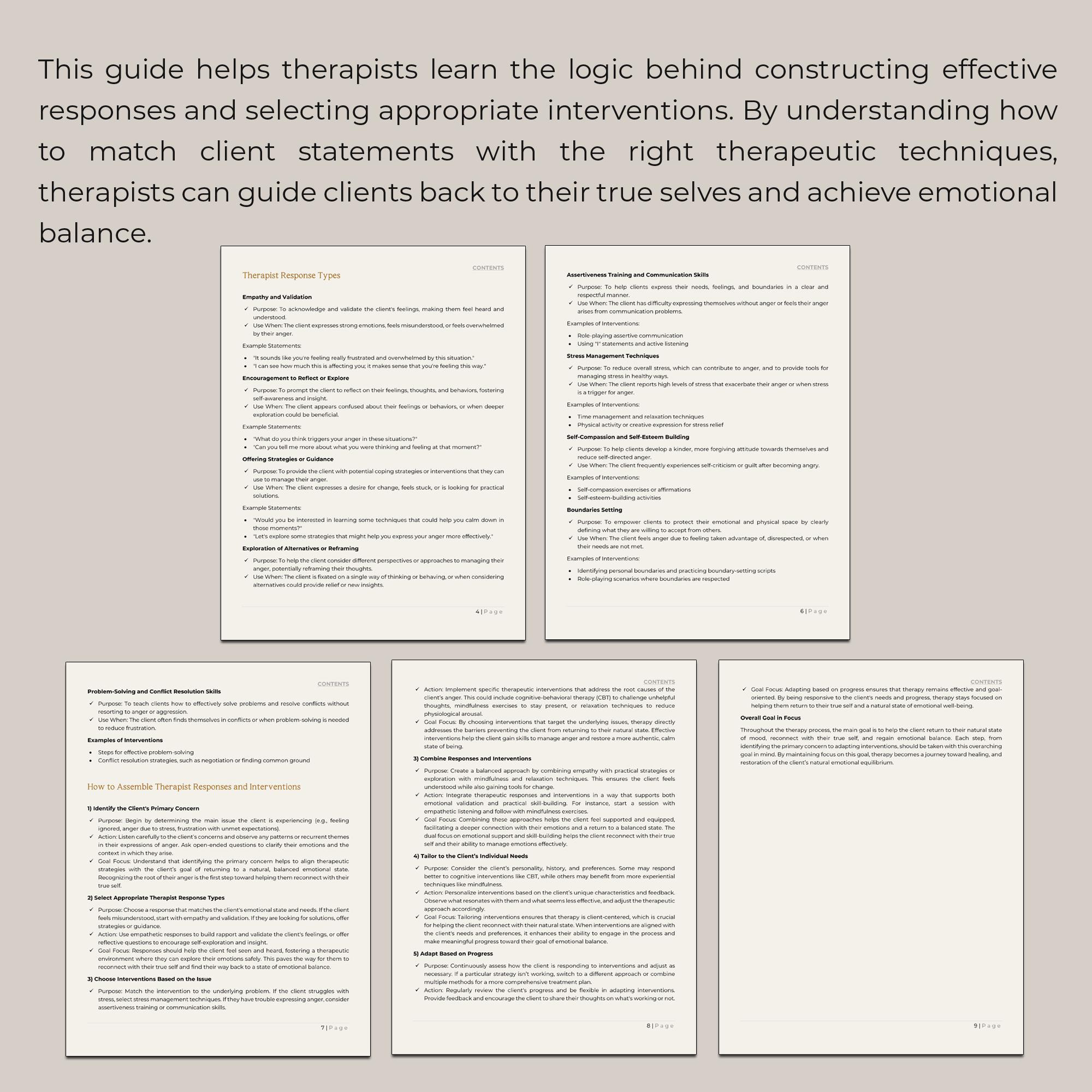 Anger Therapy Scripts CBT Techniques Emotional Regulation Counseling ...