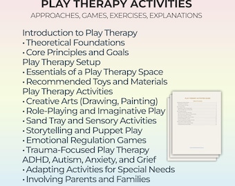 Play Therapy Activities, Therapeutic Play, Playtime Therapy, Play Based Therapy, Play Therapy Techniques, Children, Teens Therapy, PDF