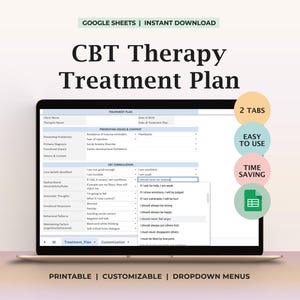 CBT-Behandlungsplanvorlage für Therapeuten, die Kunden durch gedankliche herausfordernde Verhaltensänderung und Ziele der kognitiven Restrukturierung führen
