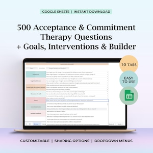 Acceptance Commitment Therapy Questions ACT Interventions Goals Commitment Prompts Therapist Aid Counseling Techniques Mental Health Tool