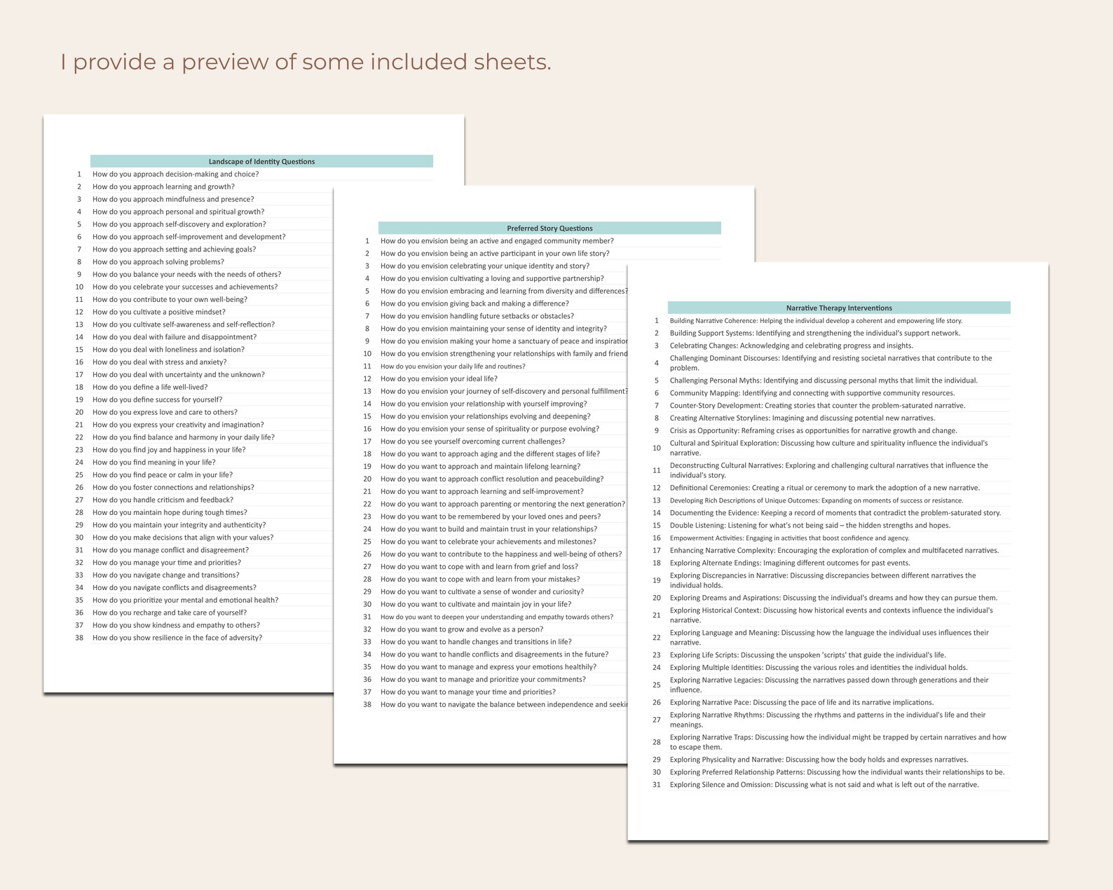 Narrative Therapy Notes Template, Session Notes Template, Therapy ...