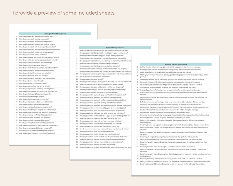 Narrative Therapy Notes Template, Session Notes Template, Therapy ...