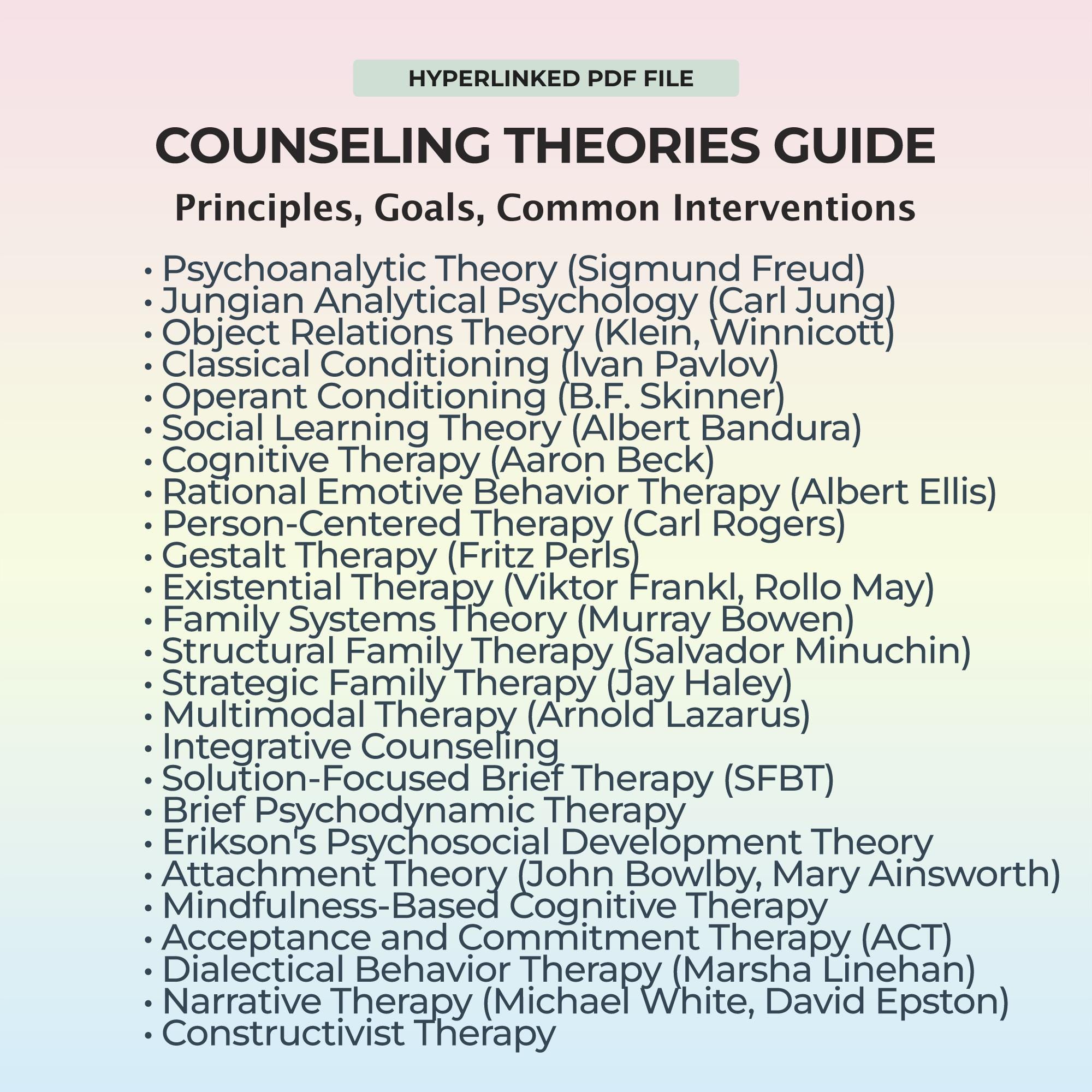 Therapy modalities and treatment options.