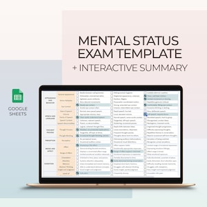 Modello di esame dello stato mentale per la valutazione psicologica che i terapisti utilizzano per documentare i sintomi, le osservazioni, i test e le valutazioni della salute mentale