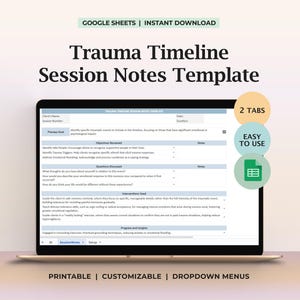 Trauma Timeline Therapy Notes Spreadsheet Counseling Session Template Progress Documentation Tool Treatment Planning Google Sheets