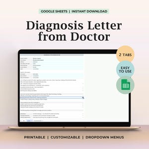 Diagnosis Letter from Doctor, Doctors Letter, Diagnosis Letter, Doctors Note Diagnosis, Doctor's Diagnosis Note, Letter Confirming Diagnosis