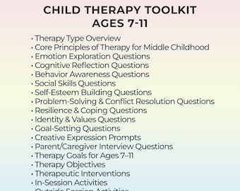 Child Therapy Guide CBT for Kids SEL Activities Emotional Learning Coping Social Skills Child Counseling Mental Health Resource Printable