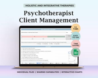 Terapeutplanerare, psykologanteckningar, psykologisk terapiplan Google Sheets, psykoterapeutdokument, holistisk och integrerad terapimall