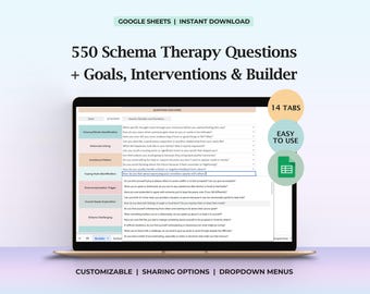 Schema Therapy Questions CBT Schema Goals Interventions Healing Borderline Personality Disorder Tools Counseling Techniques Therapy Template