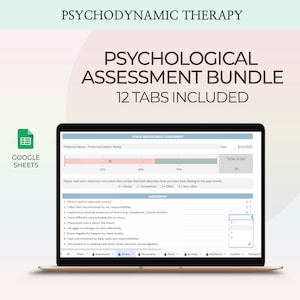 Psychological assessment, Personality Assessment, Therapy Test, Psychodynamic Therapy Assessment, Assessment Spreadsheet, Online Assessment