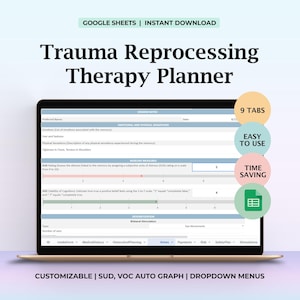 Plantilla de sesión para la planificación de la terapia de reprocesamiento del trauma mediante estimulación bilateral (hoja de cálculo) | Notas del psicólogo | Archivo organizador del plan de terapia