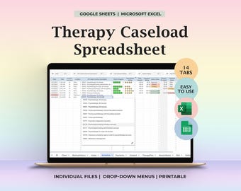Therapy Caseload Planner, Psychology Planner, Therapy Template,  Treatment Planner, Psychotherapist, Case Management, Therapist Journal