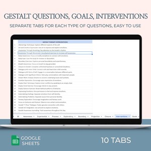 Gestaltinterventies Vragen Doelen Checklist therapeut Werkbladen Gestaltbenadering Therapiehulpmiddel Naslaggids geestelijke gezondheid Cheatsheet