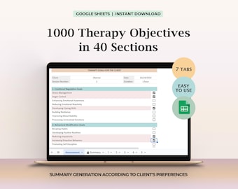 Therapy Goals Objectives Counseling Treatment Plan Therapy Session Planning Sheet Printable Goal Setting Template for Mental Health Provider
