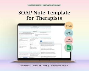 SOAP Note template, Therapist templates, Therapist, Psychology therapy plan, Psychotherapist, Therapist worksheet, Mental health counseling