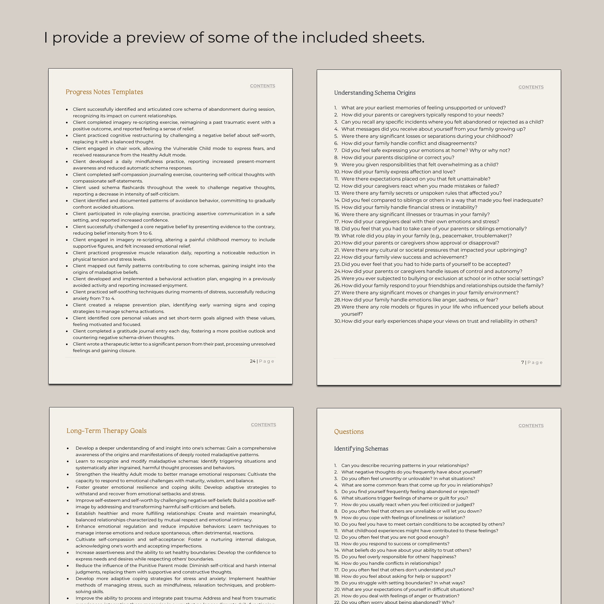 Schema Therapy Questions, Schema Psychotherapy Guide, Schema Therapy