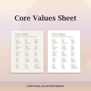 Core Values Worksheet Personal Values Assessment Therapy Tool Defining What Matters Mental Health PDF Quiz Test Self Awareness Exploration