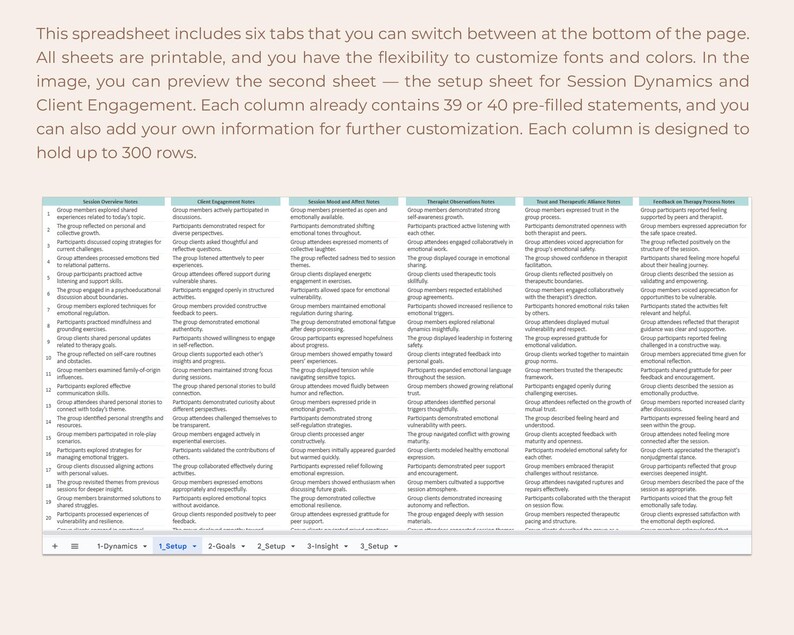 Group Therapy Progress Notes Template Clinical Phrases Builder Session ...