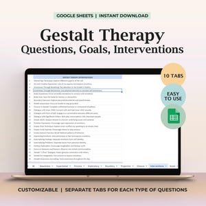 Gestalt Interventions Questions Goals Therapist Checklist Worksheets Gestalt Approach Therapy Tool Mental Health Reference Guide Cheat Sheet