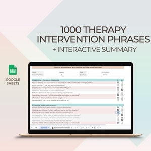 Therapy Intervention Phrases Communication Support Psychology Template Therapist Notes Counseling Worksheets Mental Health Documentation