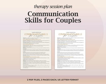 Communication Skills Therapy Session Worksheet PDF Couples Counseling Tool Relationship Skills Builder Active Listening Conflict Resolution