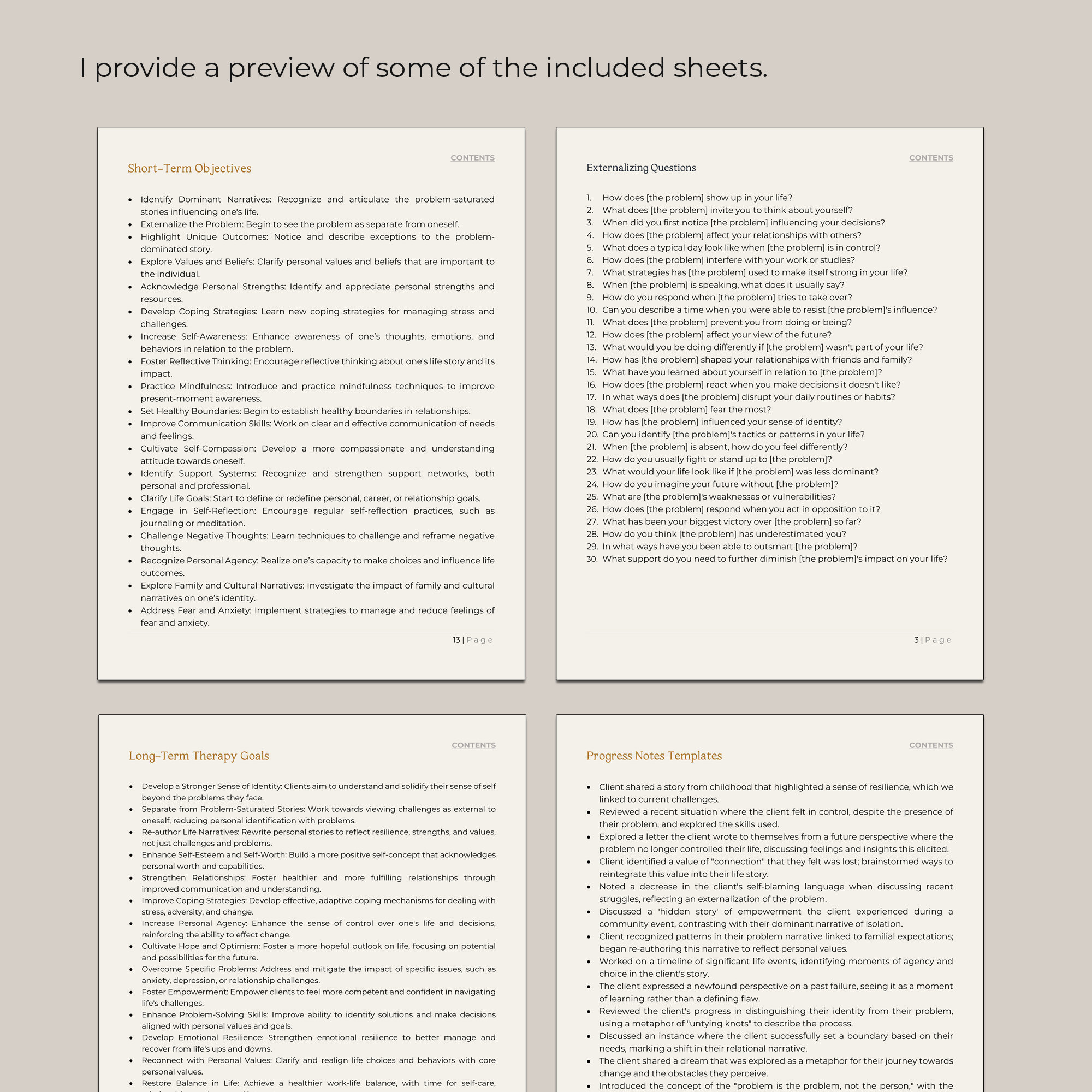 Narrative Therapy Questions Psychotherapy Guide Session Plan Narrative ...