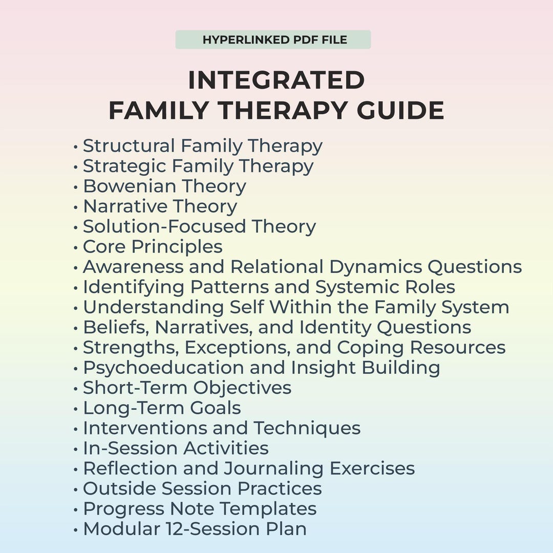Family Therapy Guide PDF, Systemic Therapy Toolkit, Structural ...