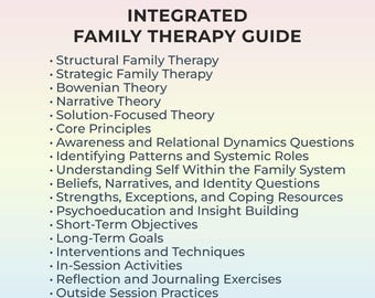 Family Therapy Guide PDF, Systemic Therapy Toolkit, Structural, Strategic, Bowen, Narrative, Solution-Focused, Integrated Therapist Resource