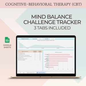 CBT Worksheet for Cognitive Distortions Thought Tracker Self Help Therapy Resource Mental Health Sheet for Restructuring Negative Thinking