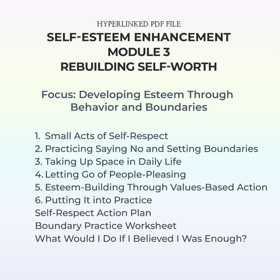 Self Respect Tools Boundary Setting People Pleasing Help Confidence Workbook Inner Strength Journal Personal Growth Therapy Worksheets PDF