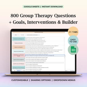Group Therapy Interventions Questions Group Process Prompts Screening Tools Counseling Activities Therapy Goals Worksheet Clinical Download