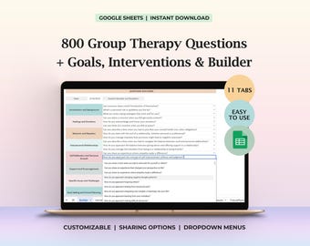 Group Therapy Interventions Questions Group Process Prompts Screening Tools Counseling Activities Therapy Goals Worksheet Clinical Download