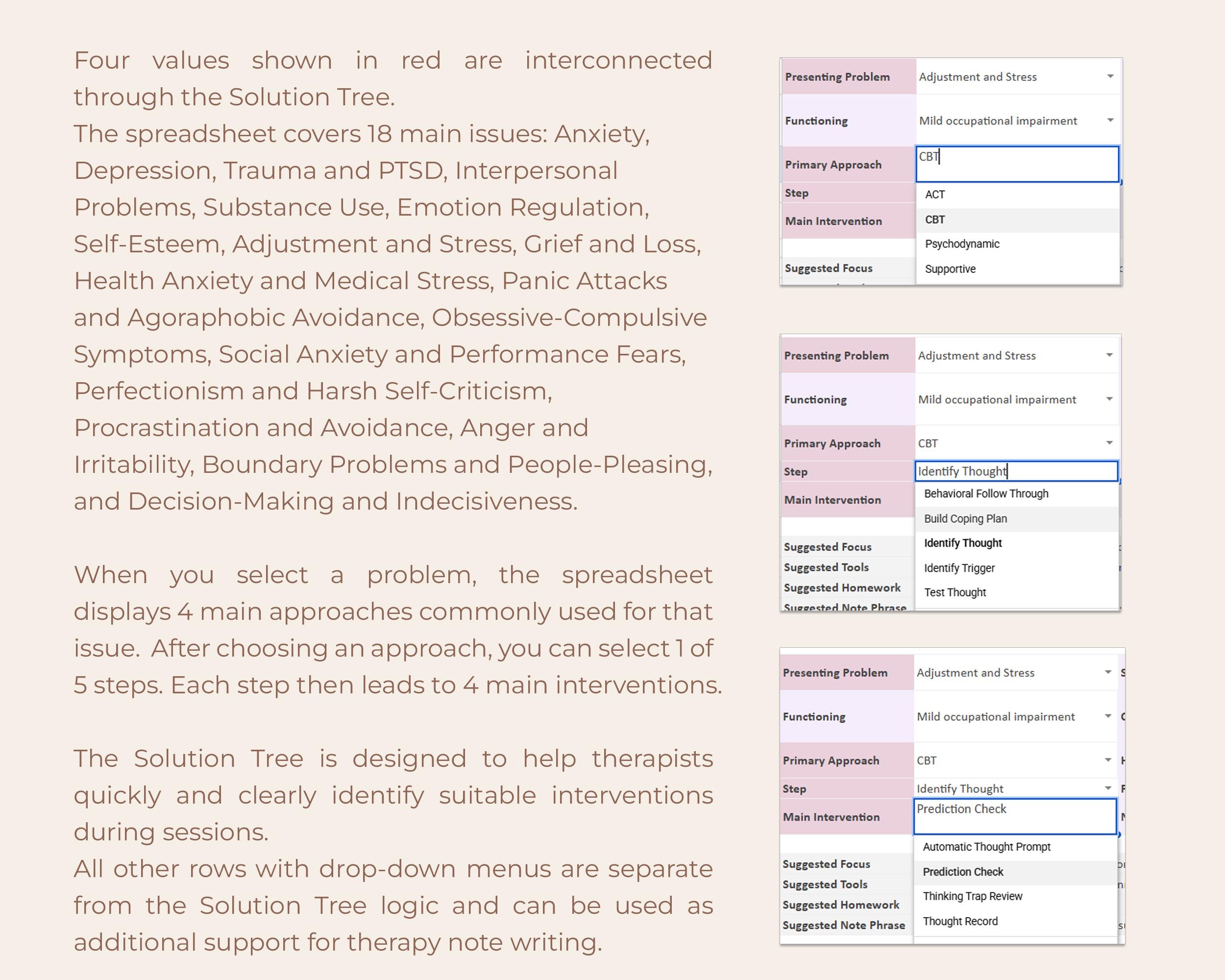 Therapy Session Notes Generator Spreadsheet SOAP DAP BIRP Progress Note ...