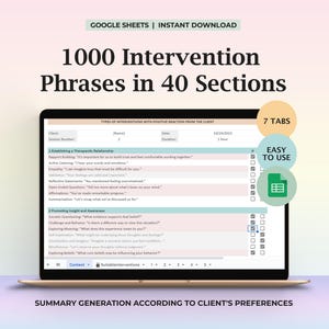 Therapy Intervention Phrases Communication Support Psychology Template Therapist Notes Counseling Worksheets Mental Health Documentation