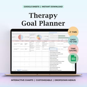 Therapy Goal Planner Treatment Progress Tracker Goal Setting Log Session Organizer Printable Mental Health Tracker Template for Counseling