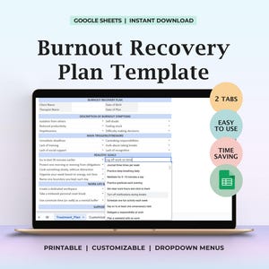 Burnout Recovery Plan for Emotional Reset Mental Health Self-Care Tool to Track Triggers Build Habits Restore Balance After Chronic Stress
