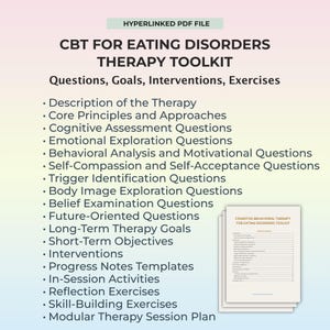 Eating Disorder CBT-E Toolkit Body Image Support Therapy Coping Strategies Mindful Eating Recovery Emotional Health Behavior Change PDF