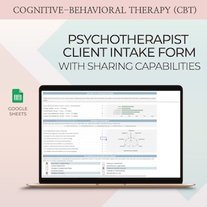 CBT Client Intake Form for Psychotherapists Therapy Assessment Paperwork Counseling History Initial Session Details Mental Health Evaluation