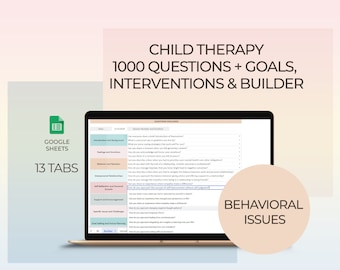 Child Therapy Interventions Goals ADHD ODD Conduct Disorder Counseling Behavioral Questions Treatment Strategies Therapy Templates Printable