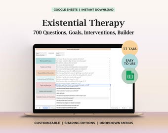 Existential Therapy Goals, Interventions, Existential Therapy Questions,Counseling Tool,Mental Health PDF,Counseling Guide,Coaching Resource