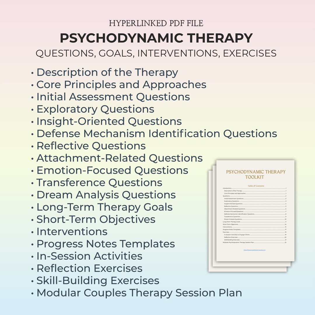 Psychodynamic Therapy Questions, Psychodynamic Psychotherapy Guide