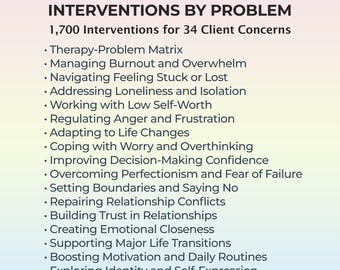 Therapy Interventions, Counseling Guide, Therapy Approaches, Therapy Session Notes, Intervention Guide, Self Help Tool, Psychotherapy Aid