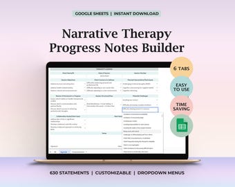 Narrative Therapy Progress Notes, Narrative Therapy Statements, Case Management, Progress Notes Cheat Sheet, Counselor Note, Therapist List