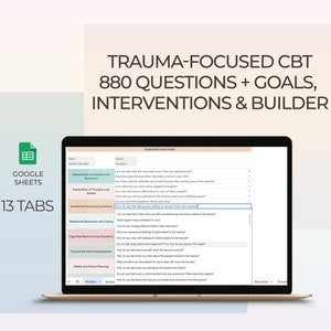 Trauma Based CBT Interventions TF CBT Therapy Questions Trauma-Focused Goals Counseling Psychology Tools Templates Worksheets Digital Guide