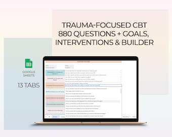 Trauma Based CBT Interventions TF CBT Therapy Questions Trauma-Focused Goals Counseling Psychology Tools Templates Worksheets Digital Guide