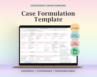 Case Conceptualization, Psychology therapy plan, Therapist templates, Case Template,Therapist Tool, Psychotherapist,Mental health counseling