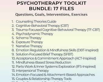 Psychotherapy Toolkit Bundle Modality Guide Treatment Planning Session Prompts Goals Intervention Couples Family Group Skills Therapy Tools